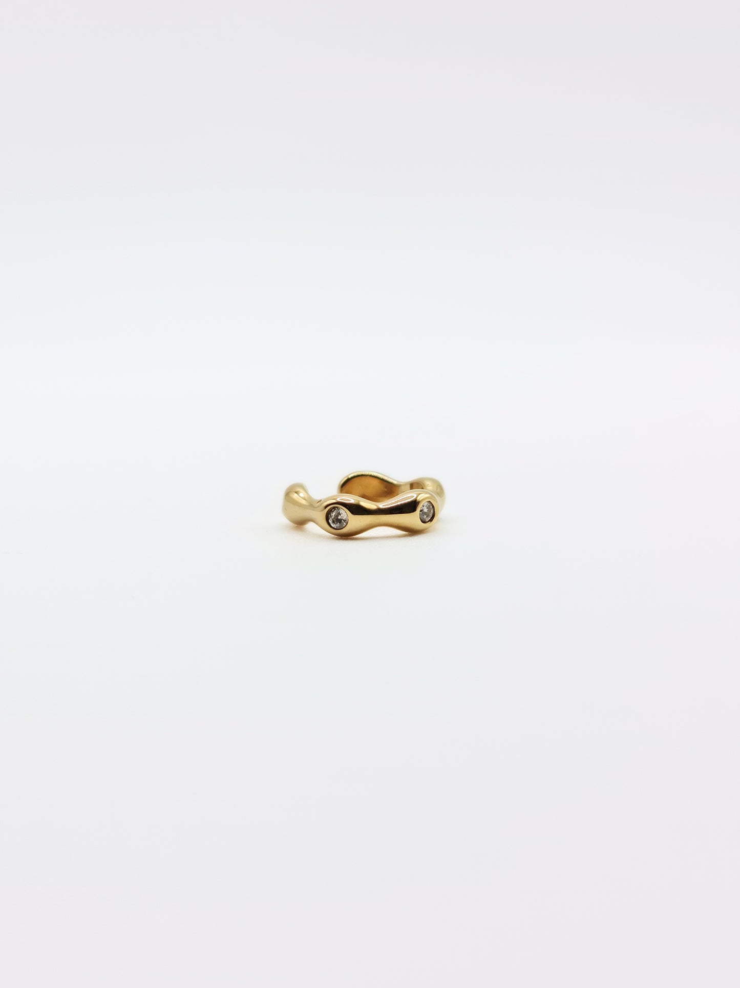 The Wave 18k Gold Plated Tarnish-Free Crystal Ear Cuff