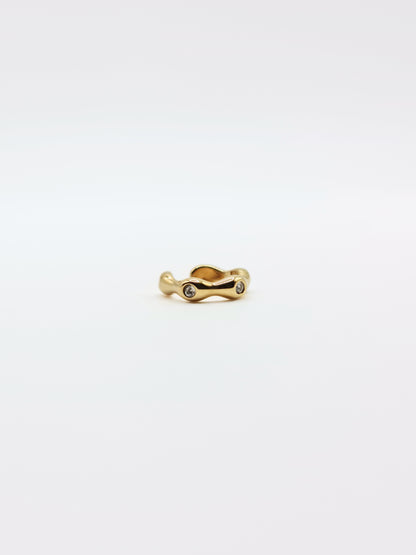 The Wave 18k Gold Plated Tarnish-Free Crystal Ear Cuff