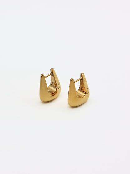 The Tate 18k Gold Plated Tarnish-Free Hinged Triangle Hoop Earrings