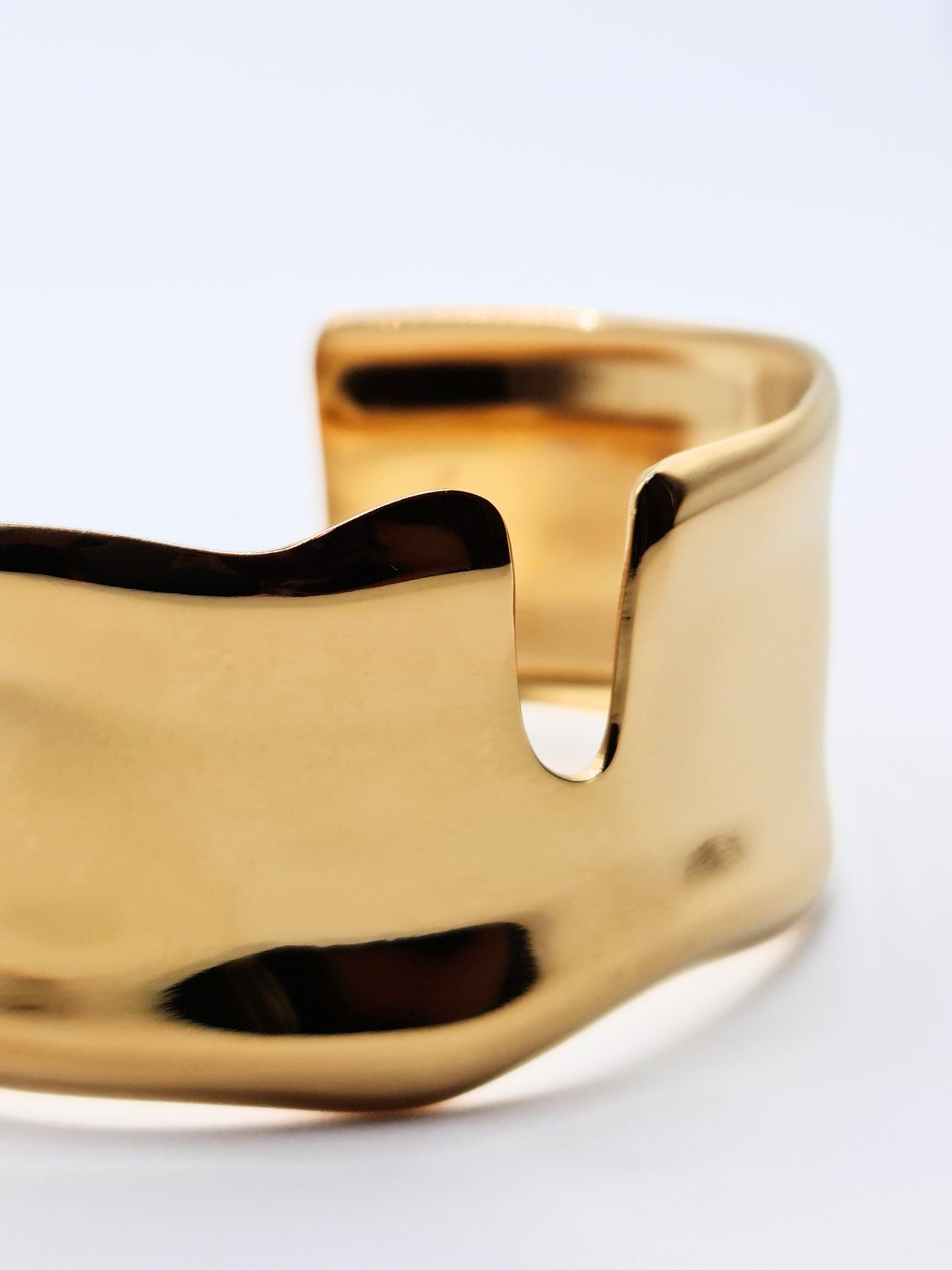 The Talisman Collection 18k Gold Plated Stainless Steel Chipped Molten Cuff Bracelet