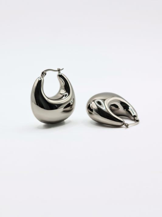 The Mother Silver Finish Tarnish-Free Statement Hoop Earrings
