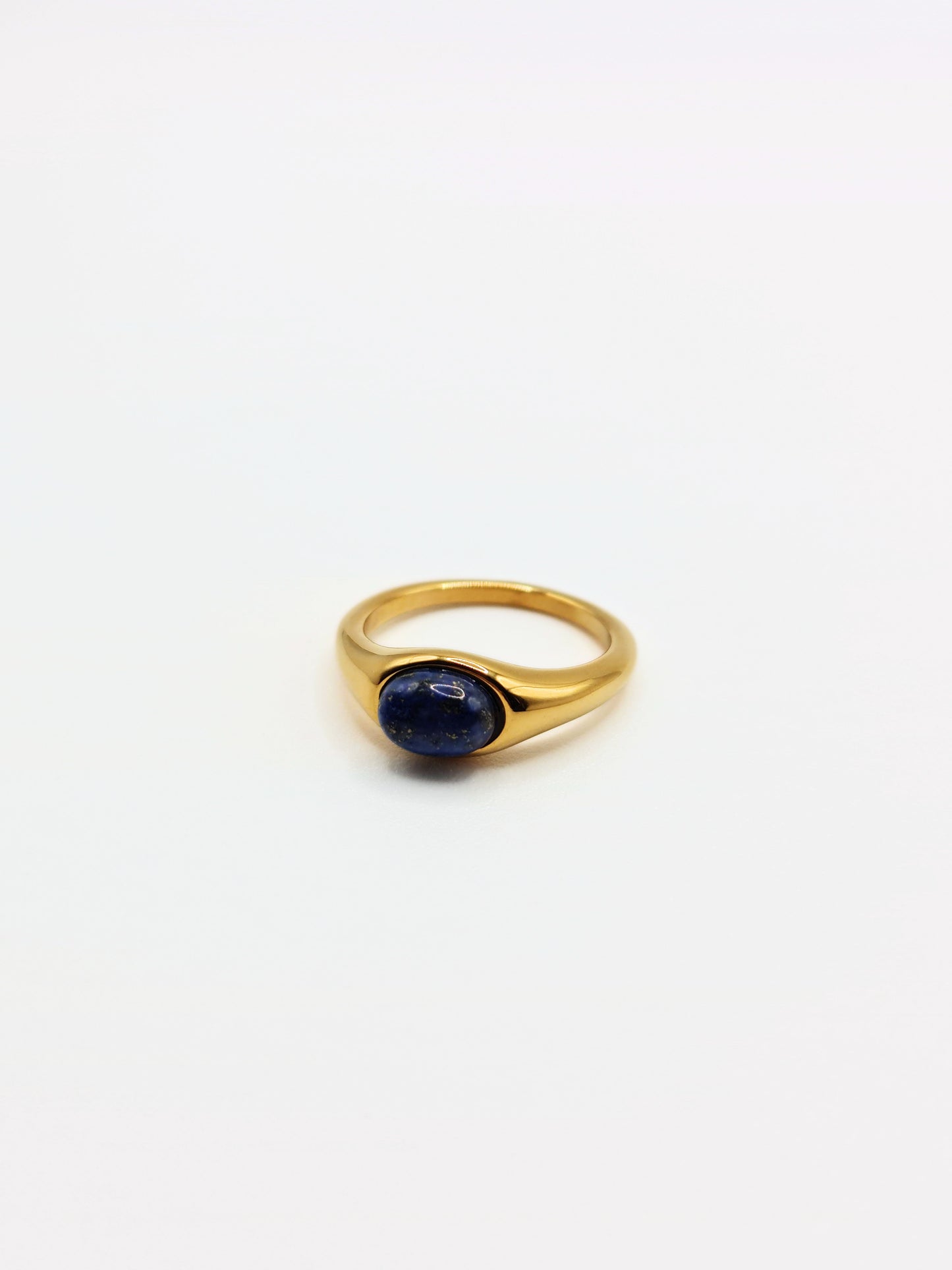 The Talisman Collection 18k Gold Plated Tarnish-Free Lapis Lazuli Semi-Precious Stone Ring