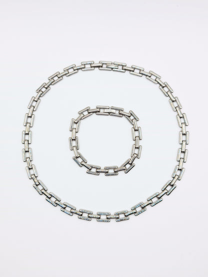 The Spencer Silver Finish Tarnish-Free Square Link Chain Bracelet