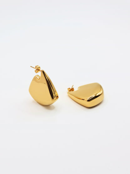 The Torso 18k Gold Plated Tarnish-Free Statement Triangle Hoop Earrings