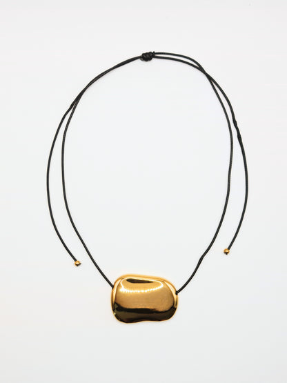The Hepworth 18k Gold Plated Tarnish-Free Metal Plate Rope Tie Necklace
