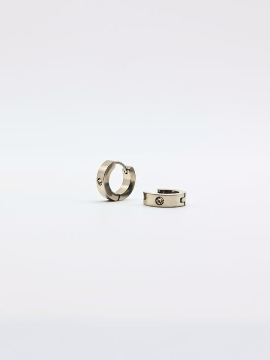 The Maddy Essentials Silver Finish Tarnish-Free Crystal Mini Huggie Hoop Earrings