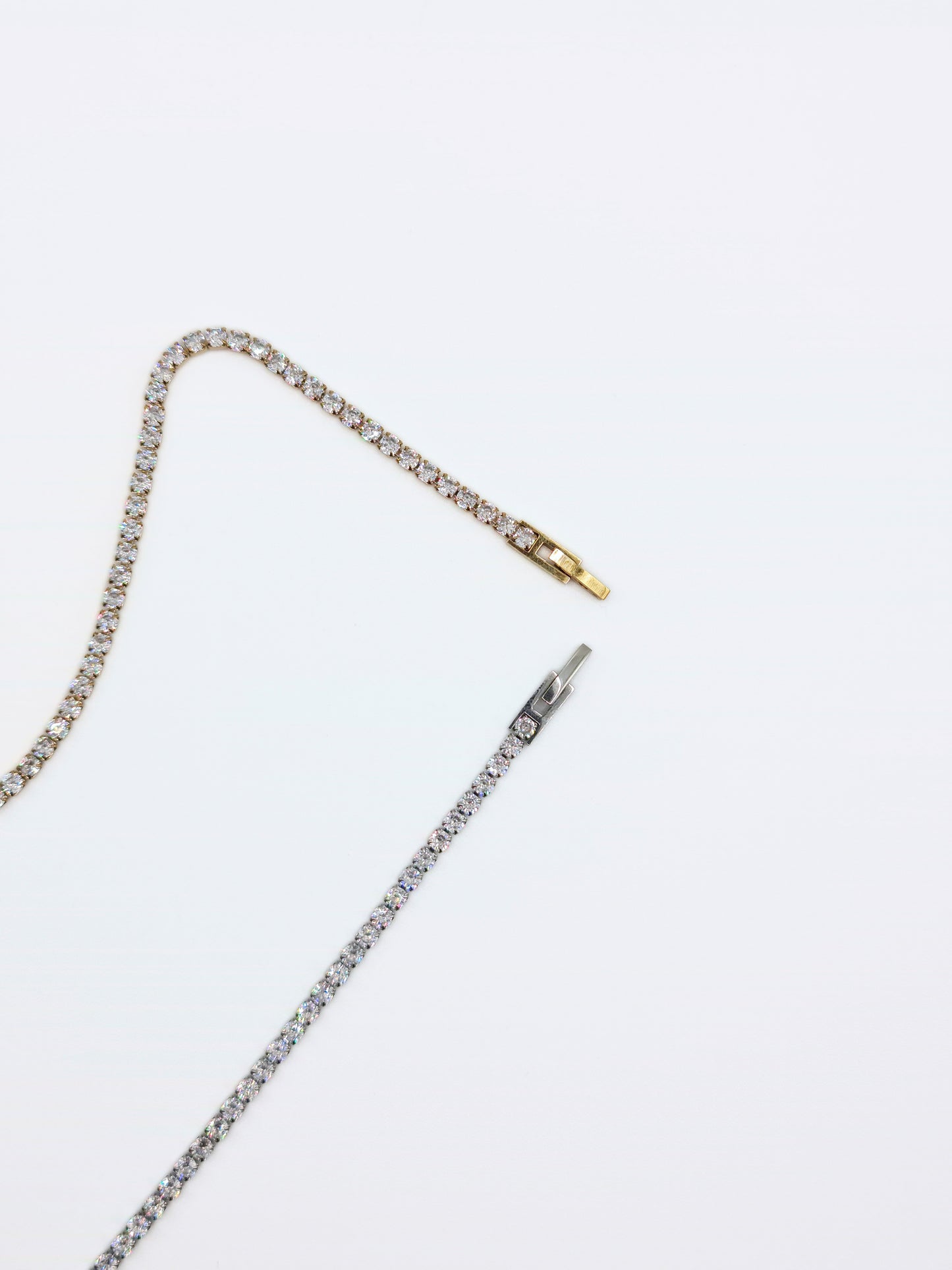 The Tory Set 18k Gold Plated Tarnish-Free Cubic Zirconia Crystal Tennis Chain Necklace & Bracelet