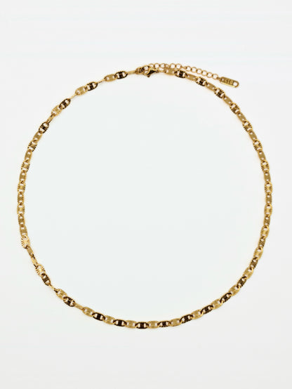 The Farah 18k Gold Plated Tarnish Free Delicate Textured Chain Necklace.