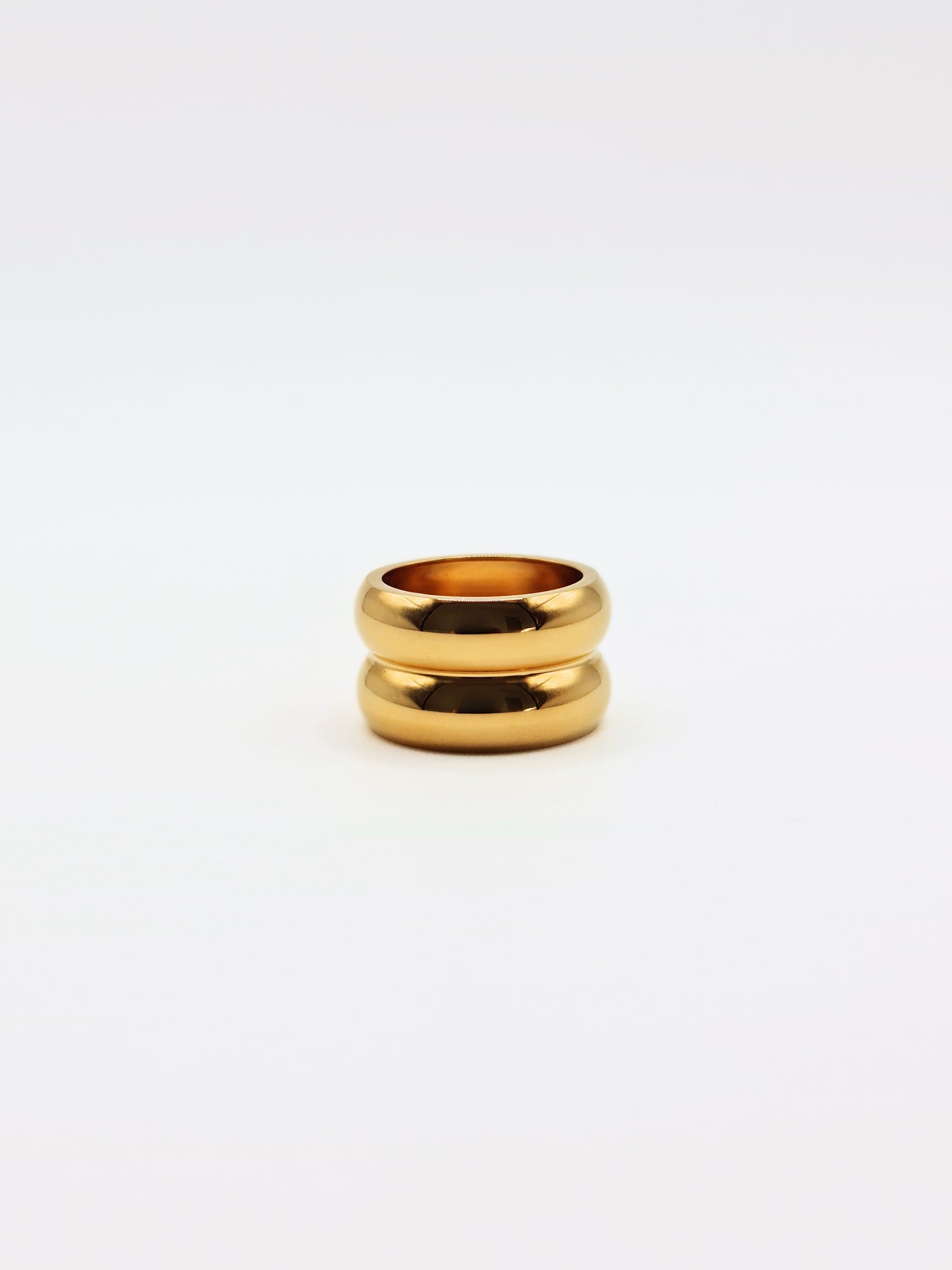 The Barrel 18k Gold Plated Tarnish-Free Ridged Band Ring