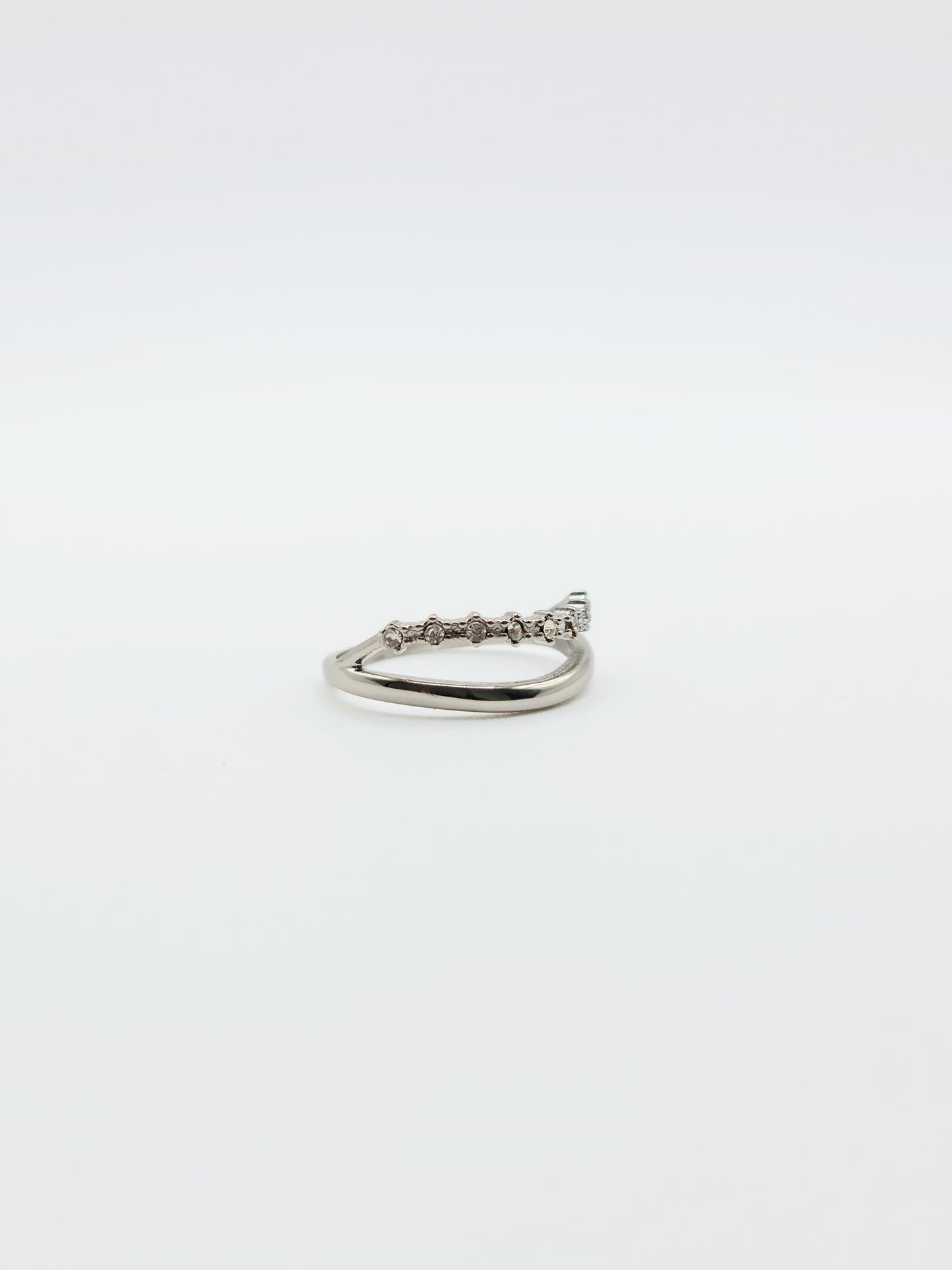The Celeste Silver Finish Tarnish-Free Constellation Double Stacking Ring.