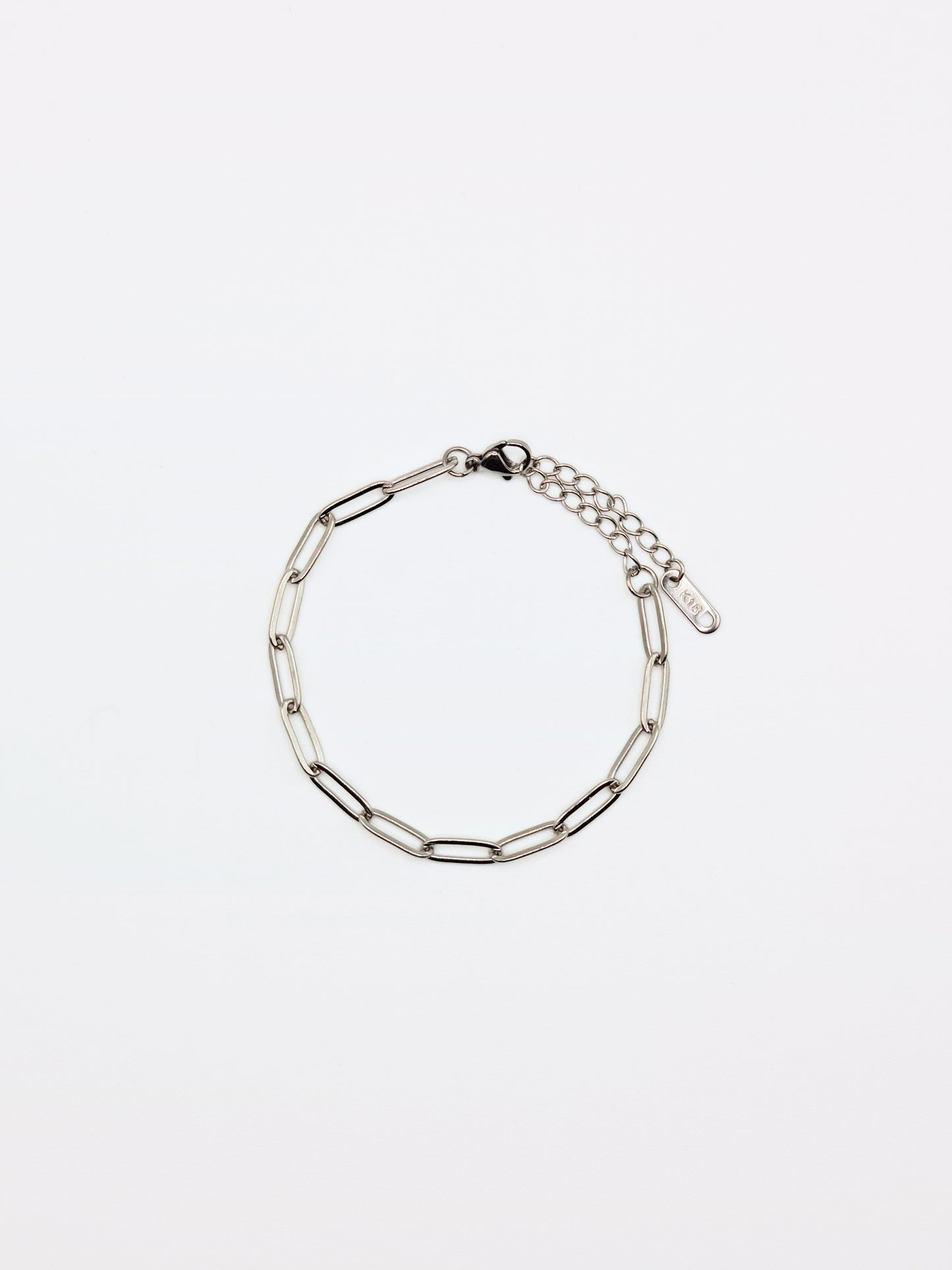 The Poppy Silver Finish Tarnish-Free Paperclip Chain Bracelet