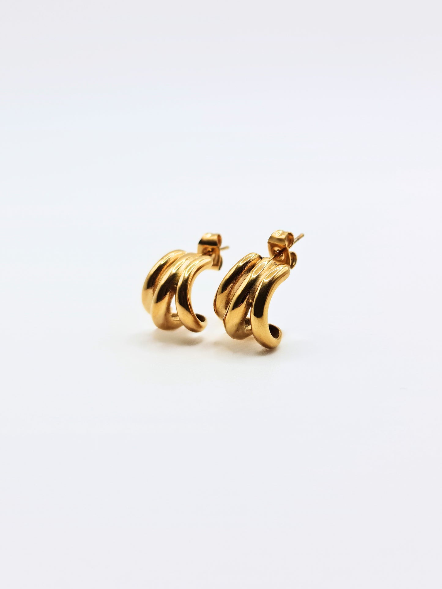 The Triad 18k Gold Plated Tarnish-Free Triple Stud Earrings