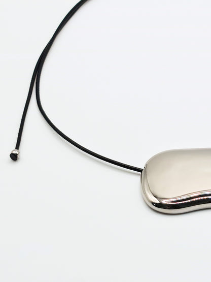 The Hepworth Silver Finish Tarnish-Free Metal Plate Rope Tie Necklace