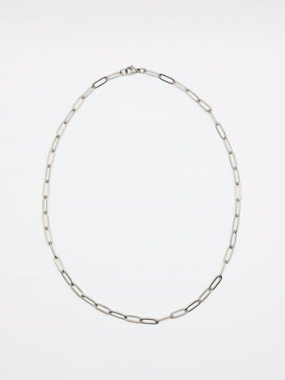 The Poppy Silver Finish Tarnish-Free Paperclip Chain Necklace