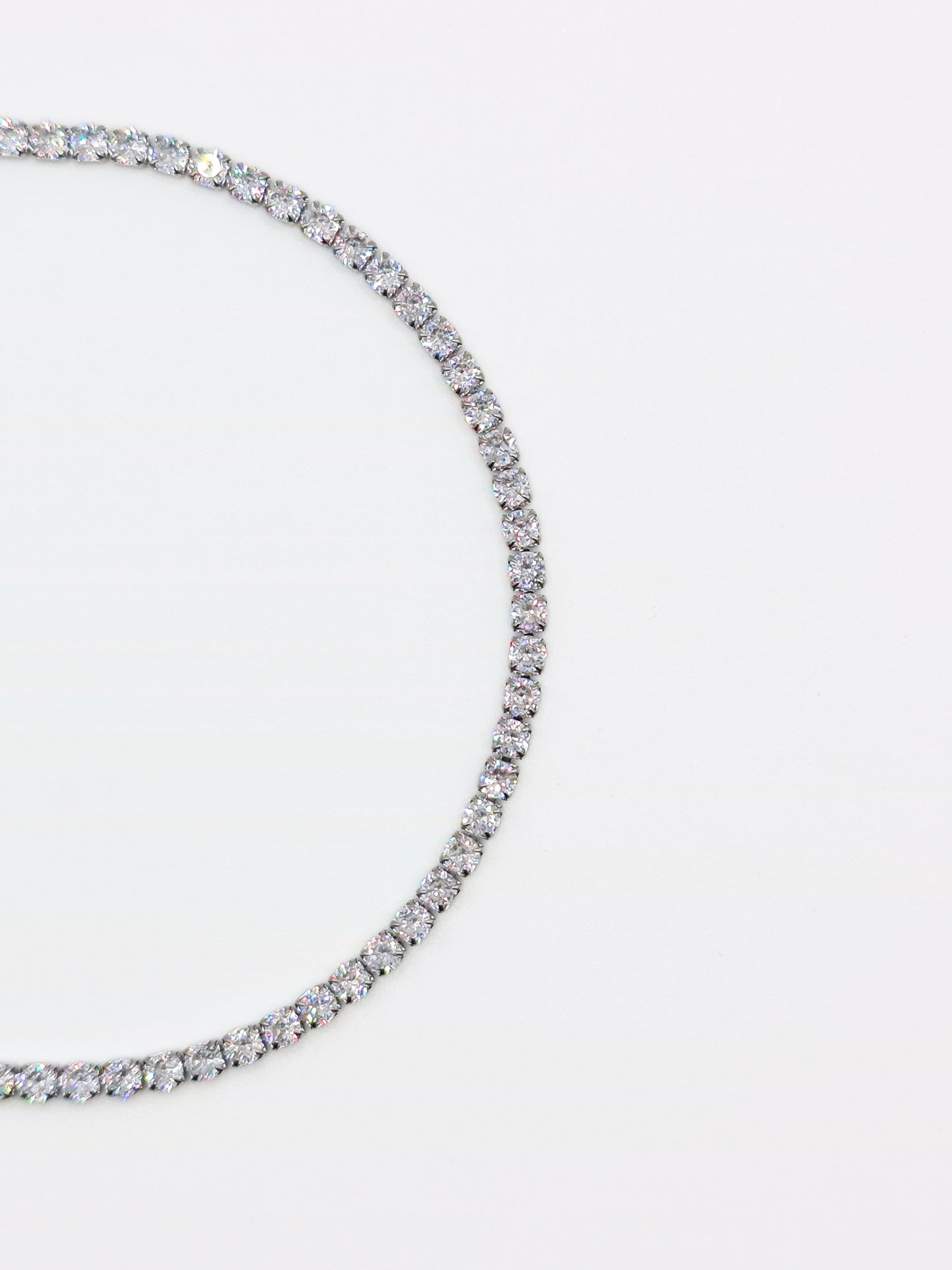 The Tory Silver Finish Tarnish-Free Cubic Zirconia Crystal Tennis Chain Bracelet