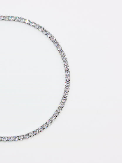 The Tory Silver Finish Tarnish-Free Cubic Zirconia Crystal Tennis Chain Bracelet