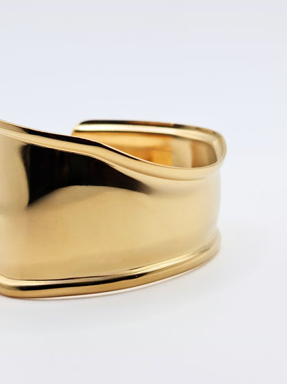 The Delphi 18k Gold Plated Stainless Steel Abstract Cuff Bracelet