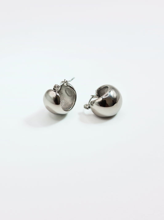 The Sphere Silver Finish Tarnish-Free Basket Hoop Earrings