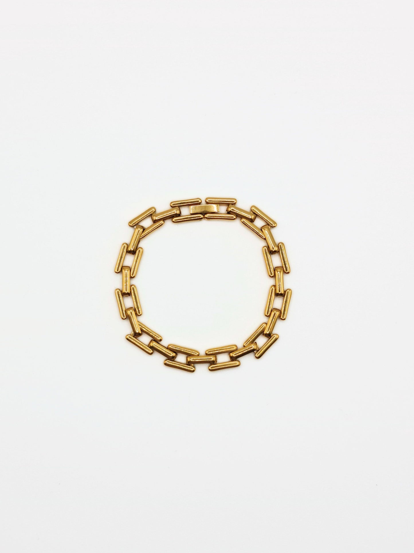 The Spencer 18k Gold Plated Tarnish-Free Square Link Chain Bracelet