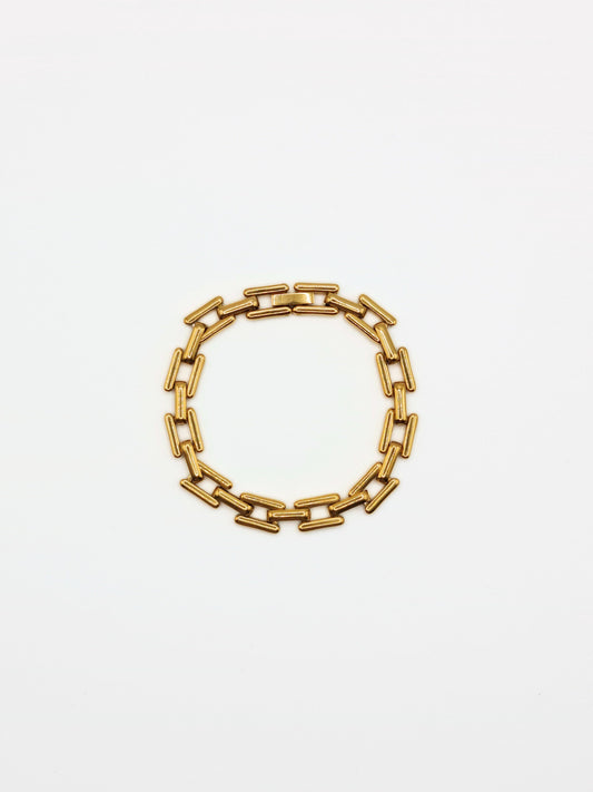 The Spencer 18k Gold Plated Tarnish-Free Square Link Chain Bracelet