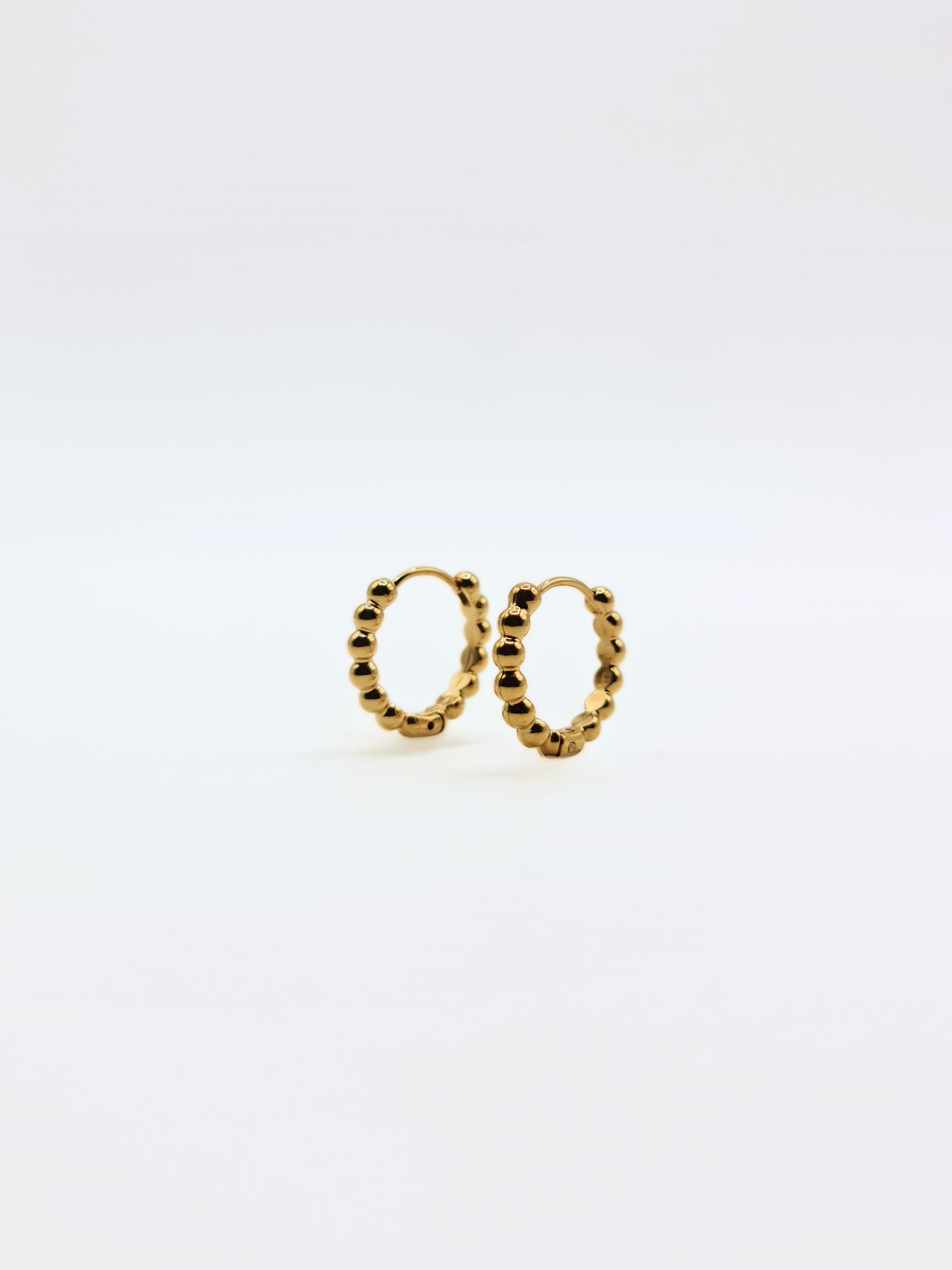 The Bonnie Essentials 18k Gold Plated Tarnish-Free Beaded Huggie Hoop Earrings