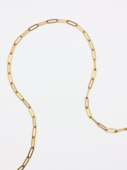 The Poppy 18k Gold Plated Tarnish-Free Paperclip Chain Necklace