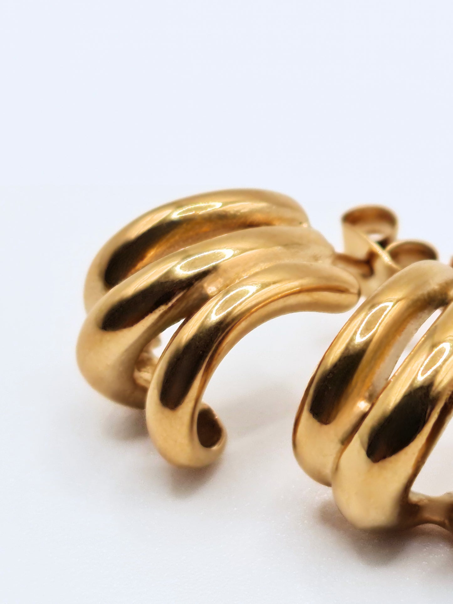 The Triad 18k Gold Plated Tarnish-Free Triple Stud Earrings