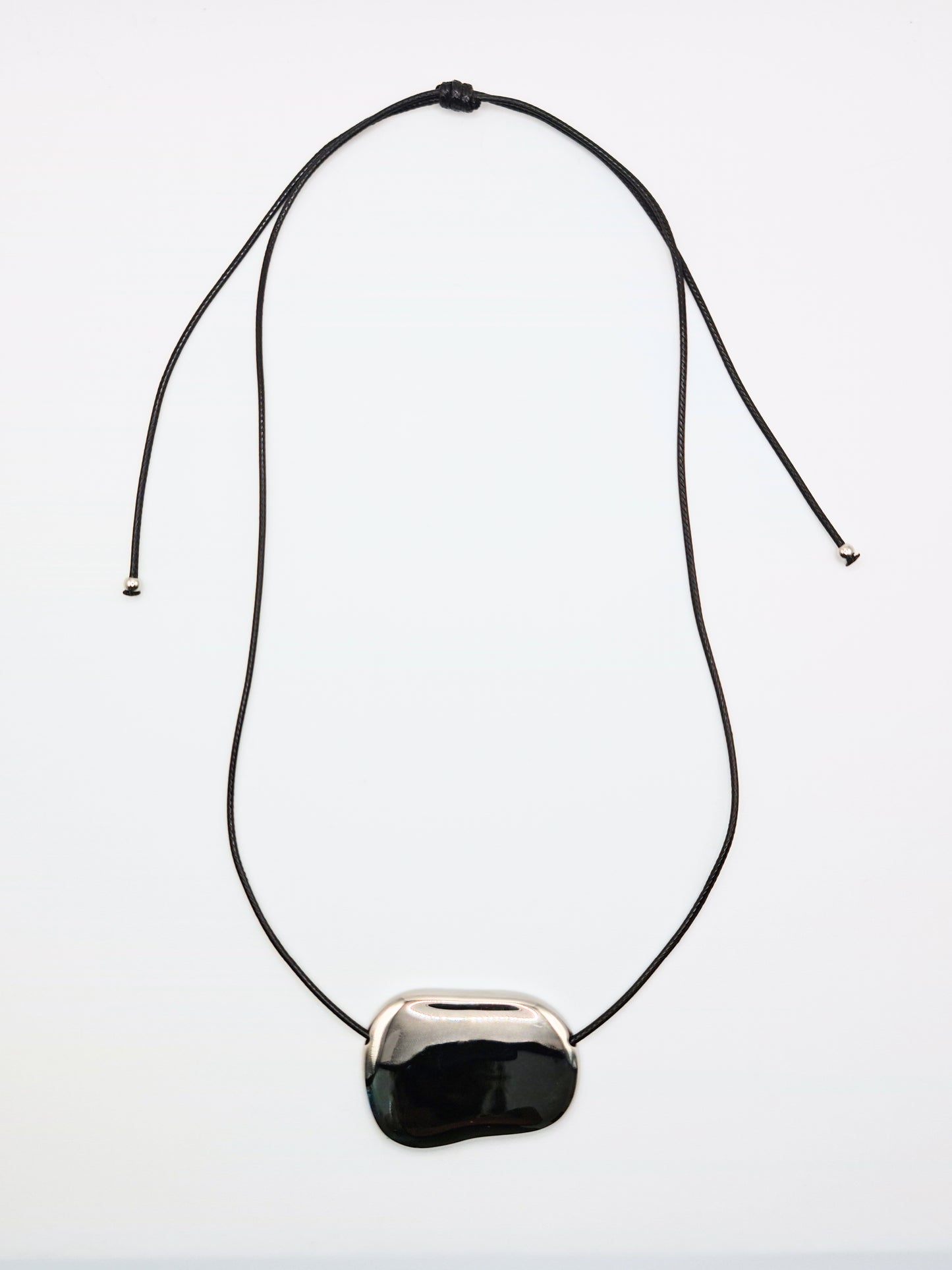 The Hepworth Silver Finish Tarnish-Free Metal Plate Rope Tie Necklace