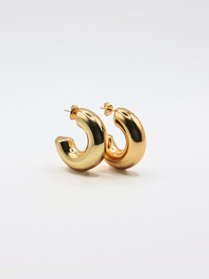 The Tubus 18k Gold Plated Tarnish-Free Statement Tube Hoop Earrings