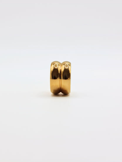 The Barrel 18k Gold Plated Tarnish-Free Ridged Band Ring