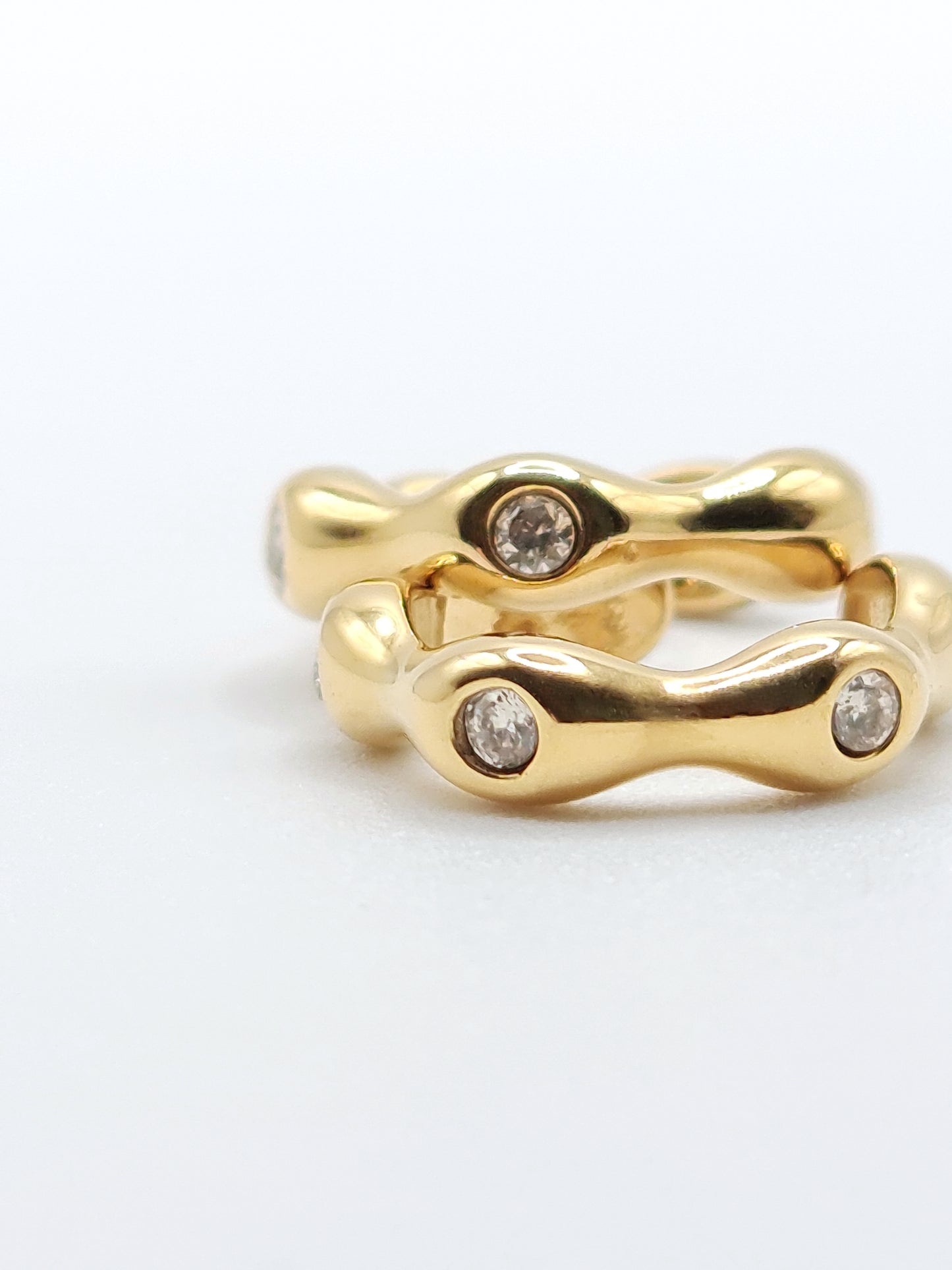 The Wave 18k Gold Plated Tarnish-Free Crystal Ear Cuff