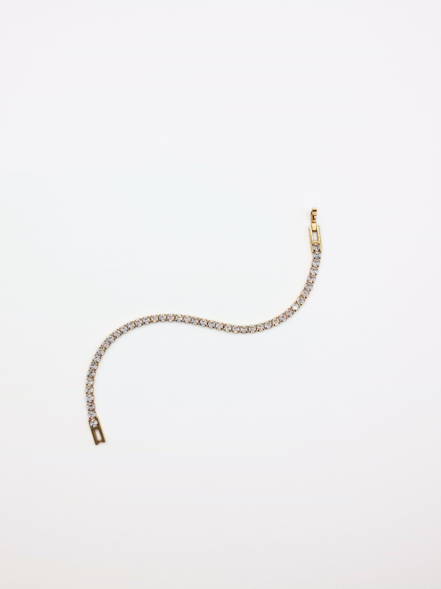 The Tory 18k Gold Plated Tarnish-Free Cubic Zirconia Crystal Tennis Chain Bracelet