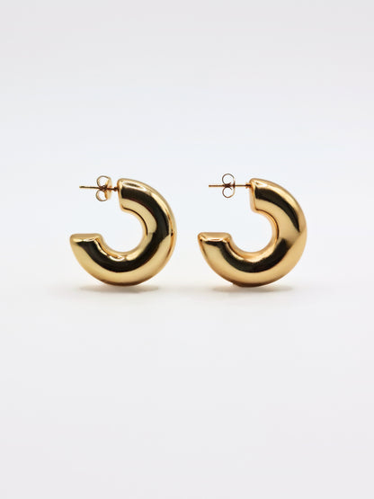 The Tubus 18k Gold Plated Tarnish-Free Statement Tube Hoop Earrings