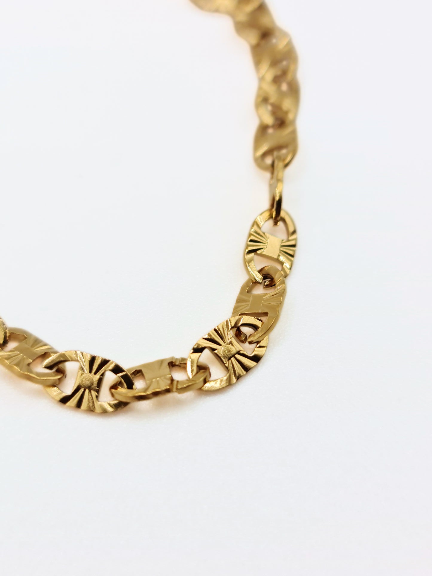 The Farah 18k Gold Plated Tarnish Free Delicate Textured Chain Necklace.