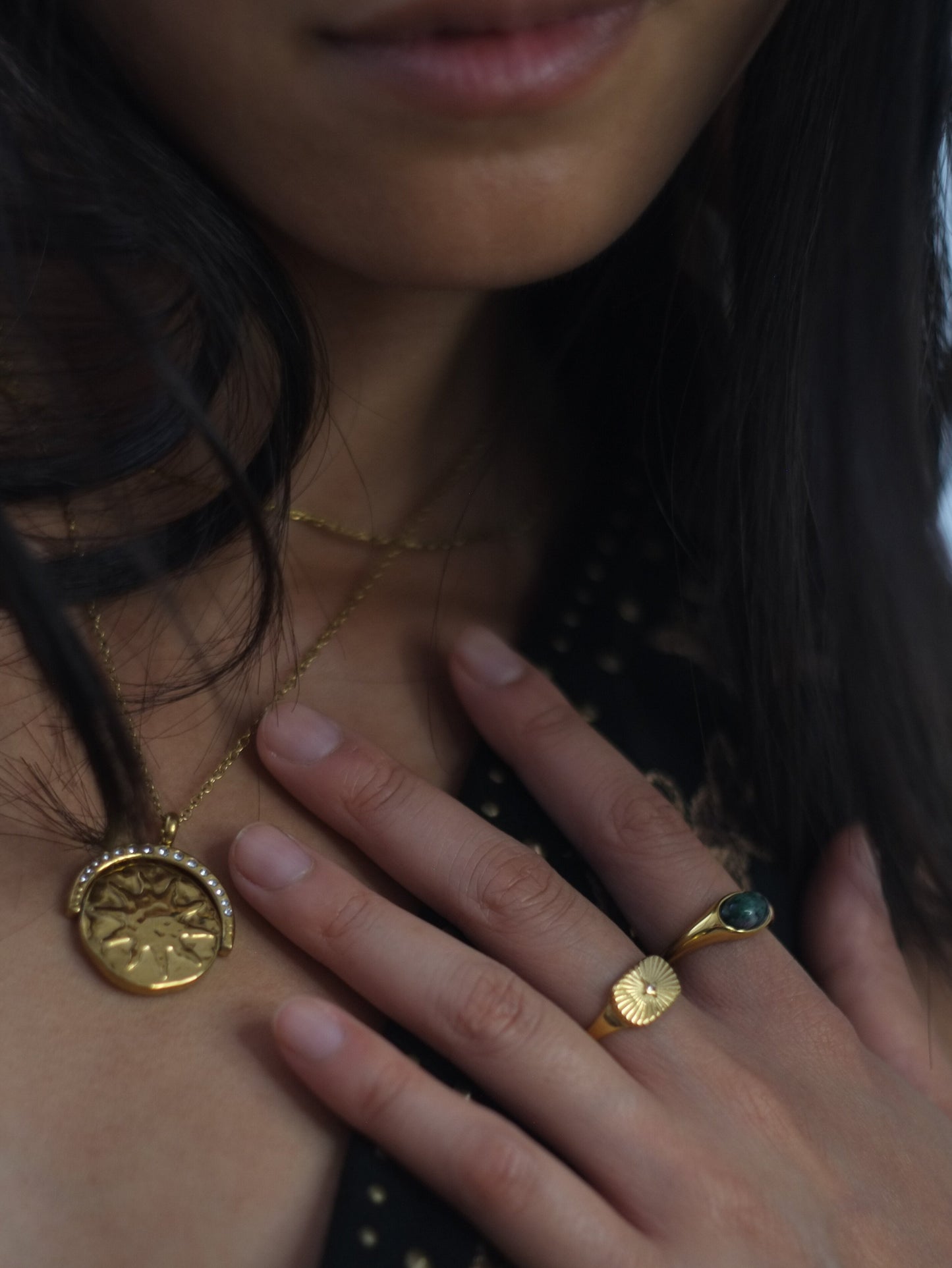 The Talisman Collection 18k Gold Plated Tarnish-Free Crystal Starbeam Ring