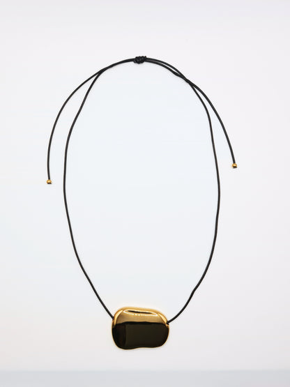 The Hepworth 18k Gold Plated Tarnish-Free Metal Plate Rope Tie Necklace
