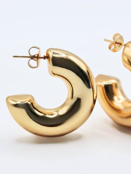 The Tubus 18k Gold Plated Tarnish-Free Statement Tube Hoop Earrings