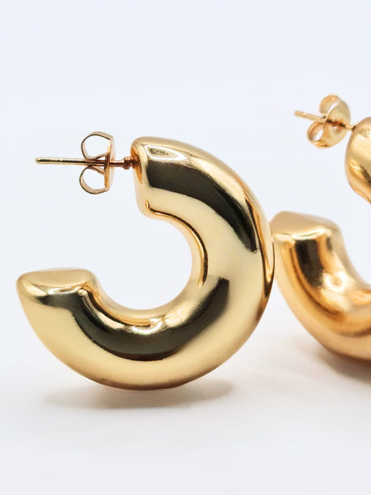The Tubus 18k Gold Plated Tarnish-Free Statement Tube Hoop Earrings