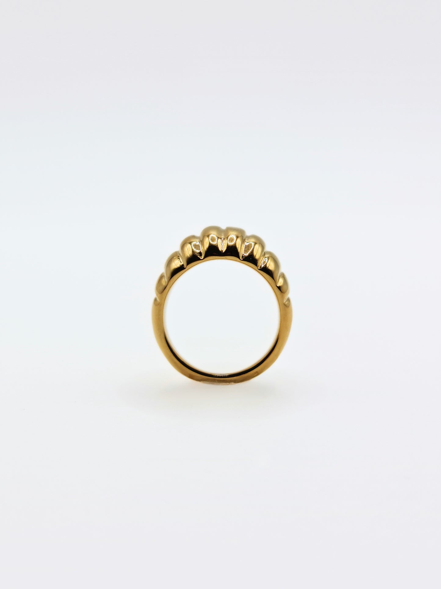 The Pendour 18k Gold Plated Tarnish-Free Ridged Dome Ring
