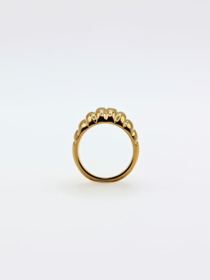 The Pendour 18k Gold Plated Tarnish-Free Ridged Dome Ring