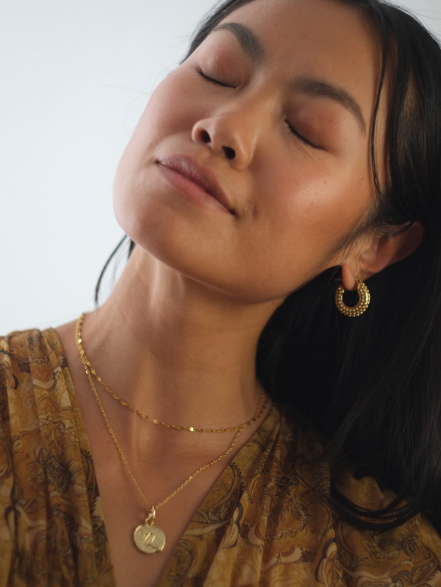 The Talisman Collection 18k Gold Plated Tarnish-Free Beaded Chunky Hoop Earrings