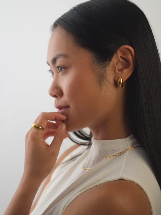 The Teardrop 18k Gold Plated Tarnish-Free Statement Stud Earrings