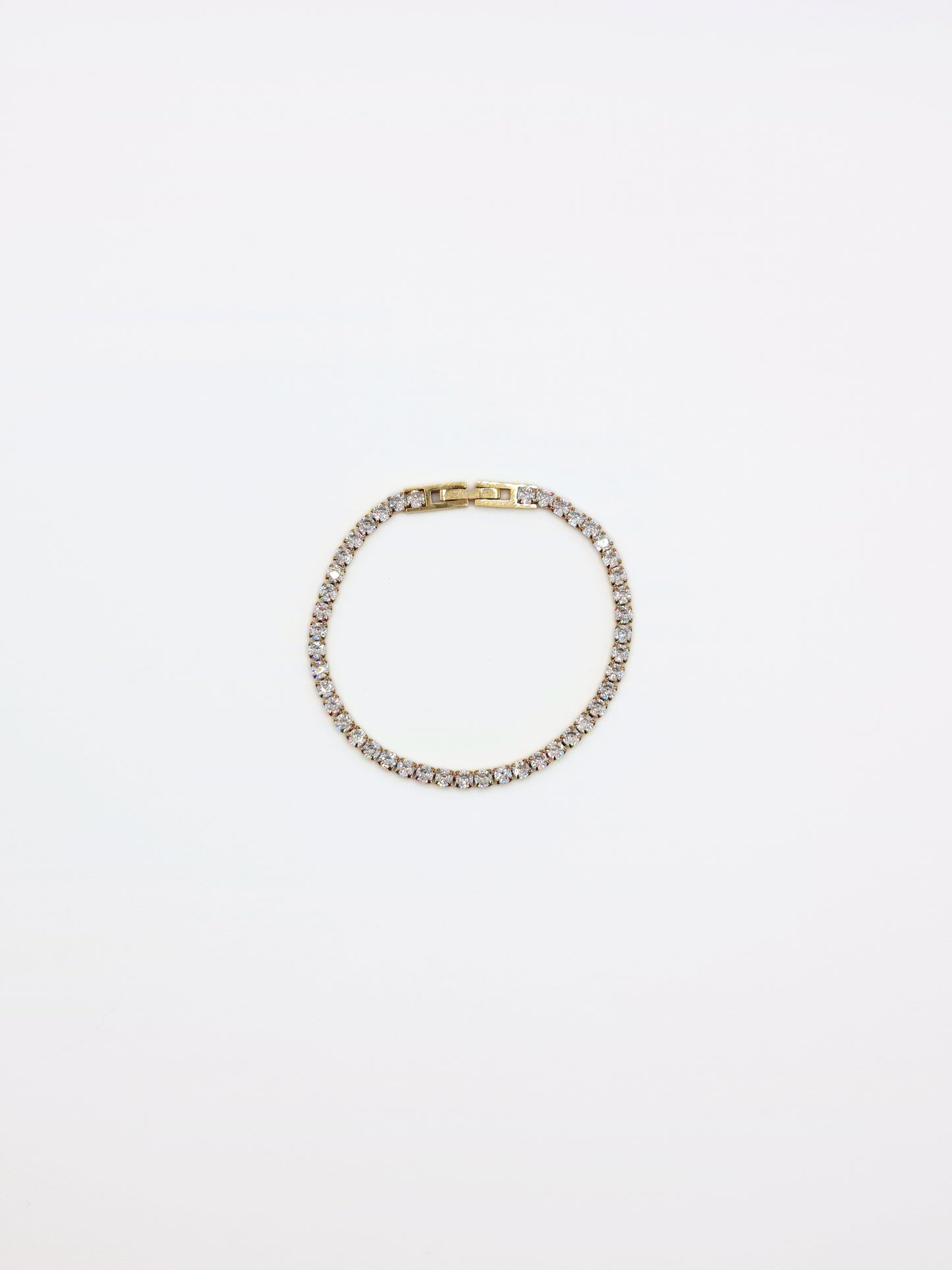 The Tory 18k Gold Plated Tarnish-Free Cubic Zirconia Crystal Tennis Chain Bracelet