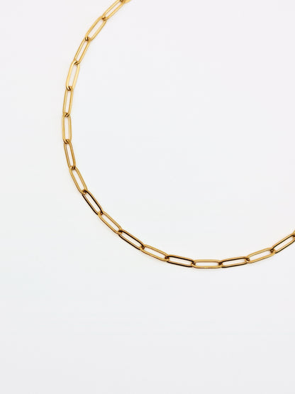 The Poppy 18k Gold Plated Tarnish-Free Paperclip Chain Necklace