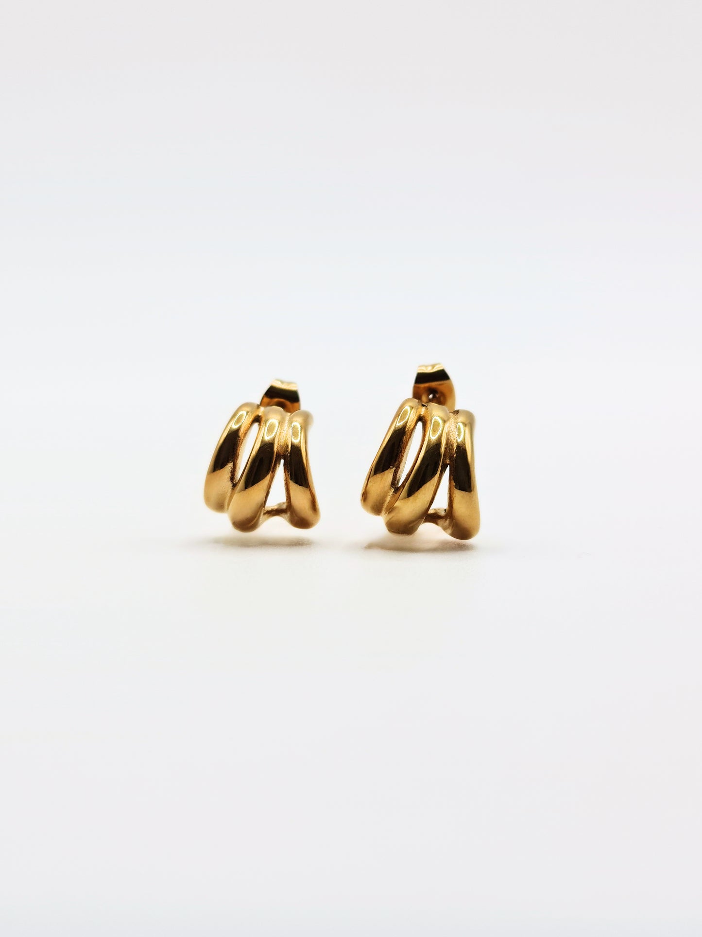 The Triad 18k Gold Plated Tarnish-Free Triple Stud Earrings