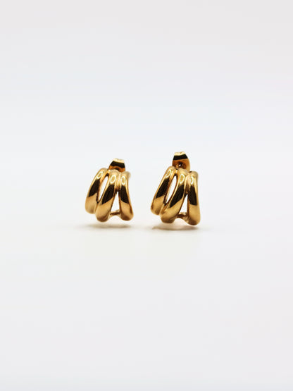 The Triad 18k Gold Plated Tarnish-Free Triple Stud Earrings