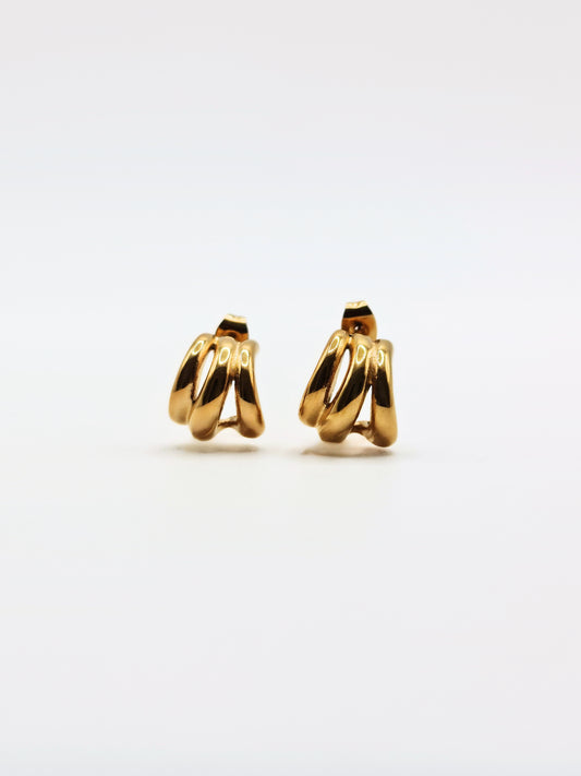 The Triad 18k Gold Plated Tarnish-Free Triple Stud Earrings