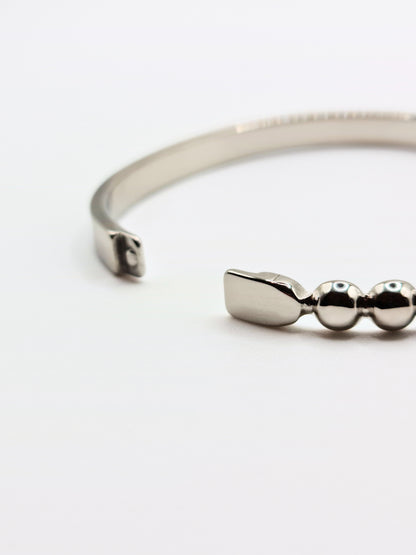 The Talisman Collection Silver Finish Tarnish-Free Beaded Crystal  Bangle Bracelet
