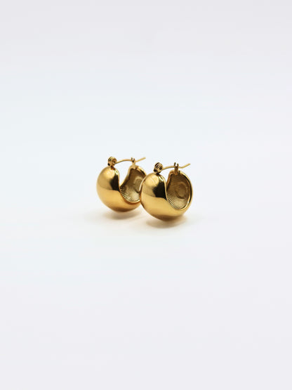The Sphere 18k Gold Plated Tarnish-Free Basket Hoop Earrings