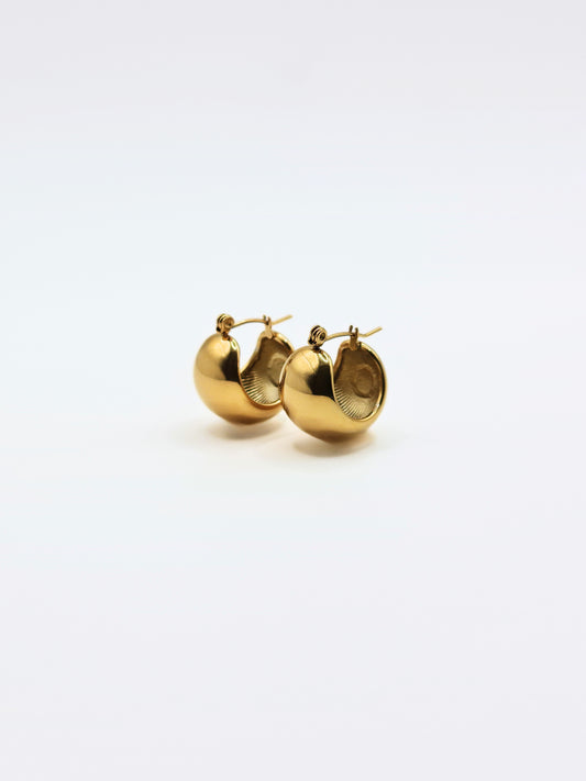 The Sphere 18k Gold Plated Tarnish-Free Basket Hoop Earrings